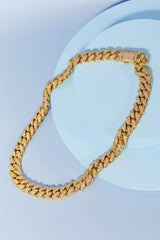 GNJ MANUFACTURING Cubic Zirconia Curb Chain Necklace - Trendsi - Flyclothing LLC