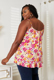 Double Take Floral Scoop Neck Ruffle Hem Cami - Trendsi