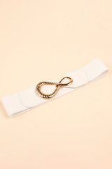 Ribbed Alloy Buckle Elastic Belt - Trendsi - Flyclothing LLC