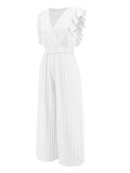 Ruffled Surplice Cap Sleeve Jumpsuit - Trendsi - Flyclothing LLC