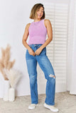 Zenana Ribbed Washed Round Neck Tank - Trendsi - Flyclothing LLC