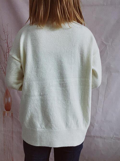 Turtleneck Long Sleeve Sweater - Trendsi