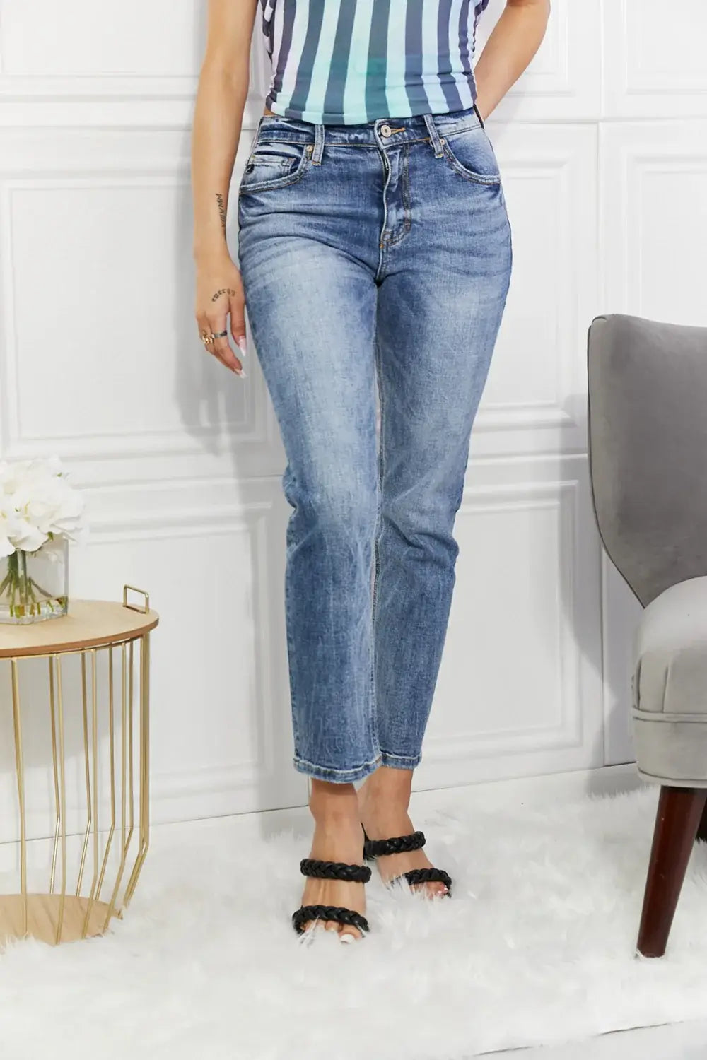Kancan Full Size Amara High Rise Slim Straight Jeans - Trendsi - Flyclothing LLC