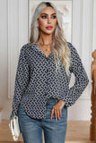 Printed Buttoned Long Sleeve Shirt - Trendsi - Flyclothing LLC