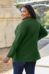 Basic Bae Full Size Ribbed Round Neck Long Sleeve Knit Top - Trendsi - Flyclothing LLC