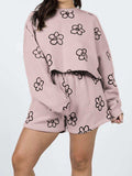 Floral Dropped Shoulder Sweatshirt and Shorts Set - Trendsi - Flyclothing LLC