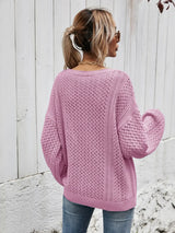 V-Neck Dropped Shoulder Sweater - Trendsi - Flyclothing LLC