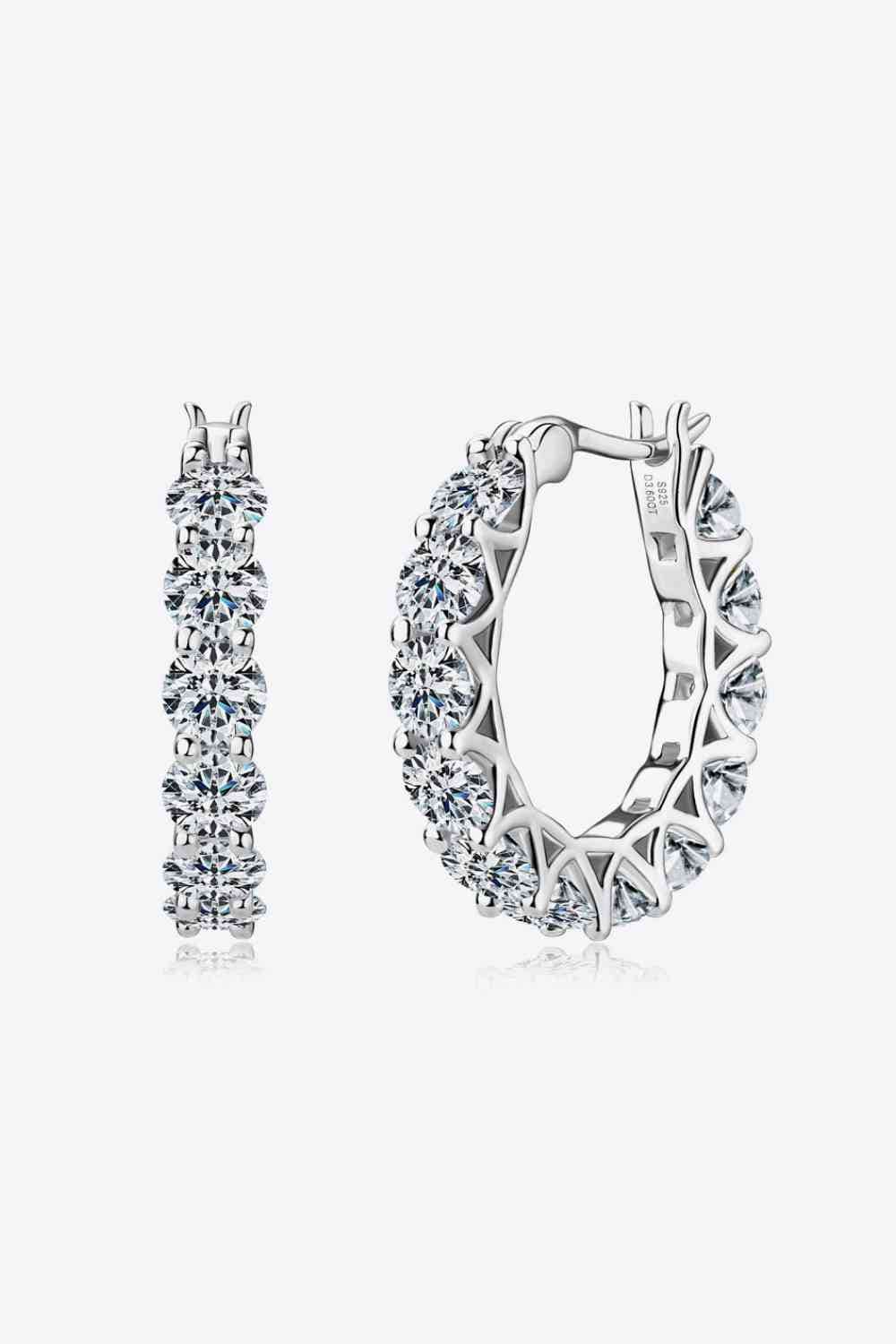 7.2 Carat Moissanite 925 Sterling Silver Earrings - Trendsi - Flyclothing LLC