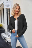 Button Down Exposed Seam Cardigan - Trendsi