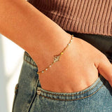 Lotus Shape 18K Gold-Plated Bead Bracelet - Trendsi