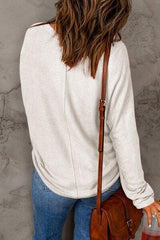Double Take Full Size Round Neck Long Sleeve T-Shirt - Trendsi - Flyclothing LLC
