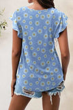 Printed Round Neck Short Sleeve T-Shirt - Trendsi - Flyclothing LLC