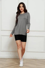 Basic Bae Full Size Round Neck Long Sleeve Top - Trendsi - Flyclothing LLC