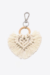 Assorted 4-Pack Heart-Shaped Macrame Fringe Keychain - Flyclothing LLC