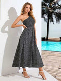 Printed Single Shoulder Midi Dress - Trendsi - Flyclothing LLC