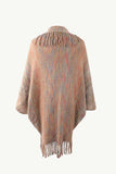 Multicolored Fringe Trim Poncho - Trendsi - Flyclothing LLC