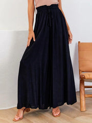 Drawstring Waist Wide Leg Pants - Trendsi