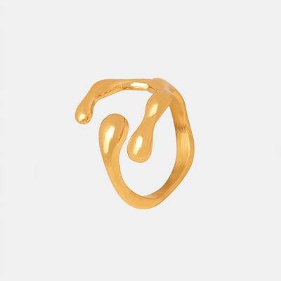 18K Gold-Plated Irregular Open Ring - Trendsi