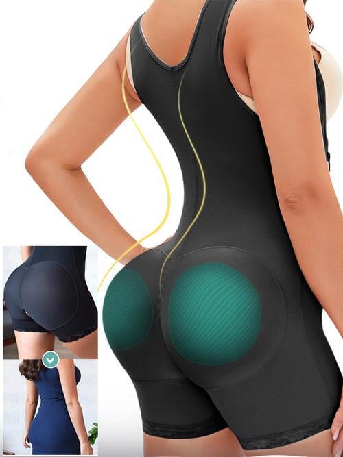 Full Size Side Zip Up Wide Strap Shapewear - Trendsi