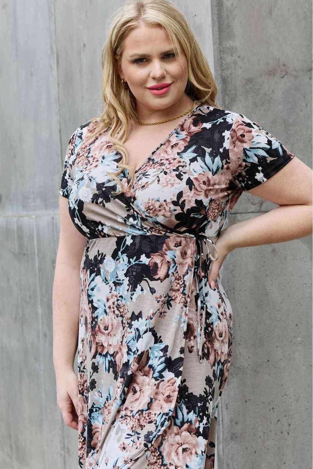 Heimish Give Me Roses Full Size Floral Maxi Wrap Dress - Trendsi