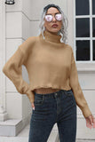 Turtleneck Dropped Shoulder Sweater - Trendsi - Flyclothing LLC