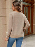 Round Neck Raglan Sleeve Sweater - Trendsi
