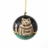 Handpainted Cat Ornaments, Set of 2 - Asha Handicrafts - Flyclothing LLC