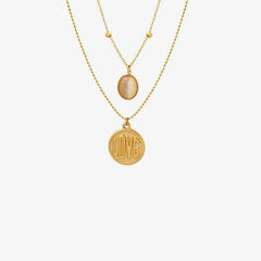 Titanium Steel Double-Layered Necklace - Flyclothing LLC