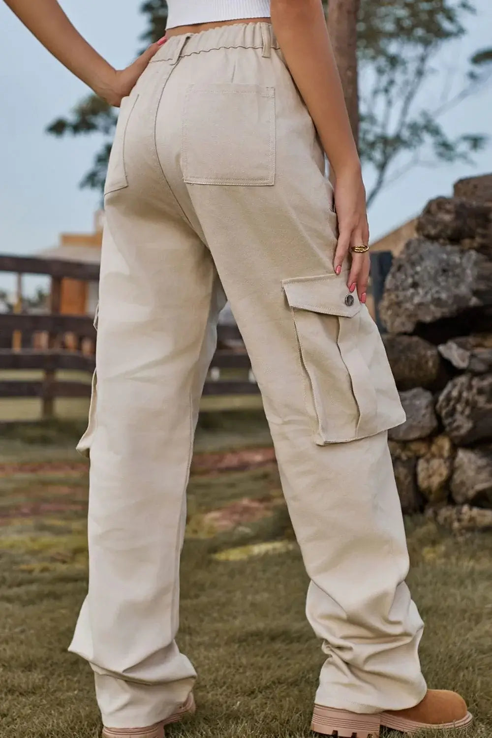 Loose Fit Long Jeans with Pockets - Trendsi - Flyclothing LLC