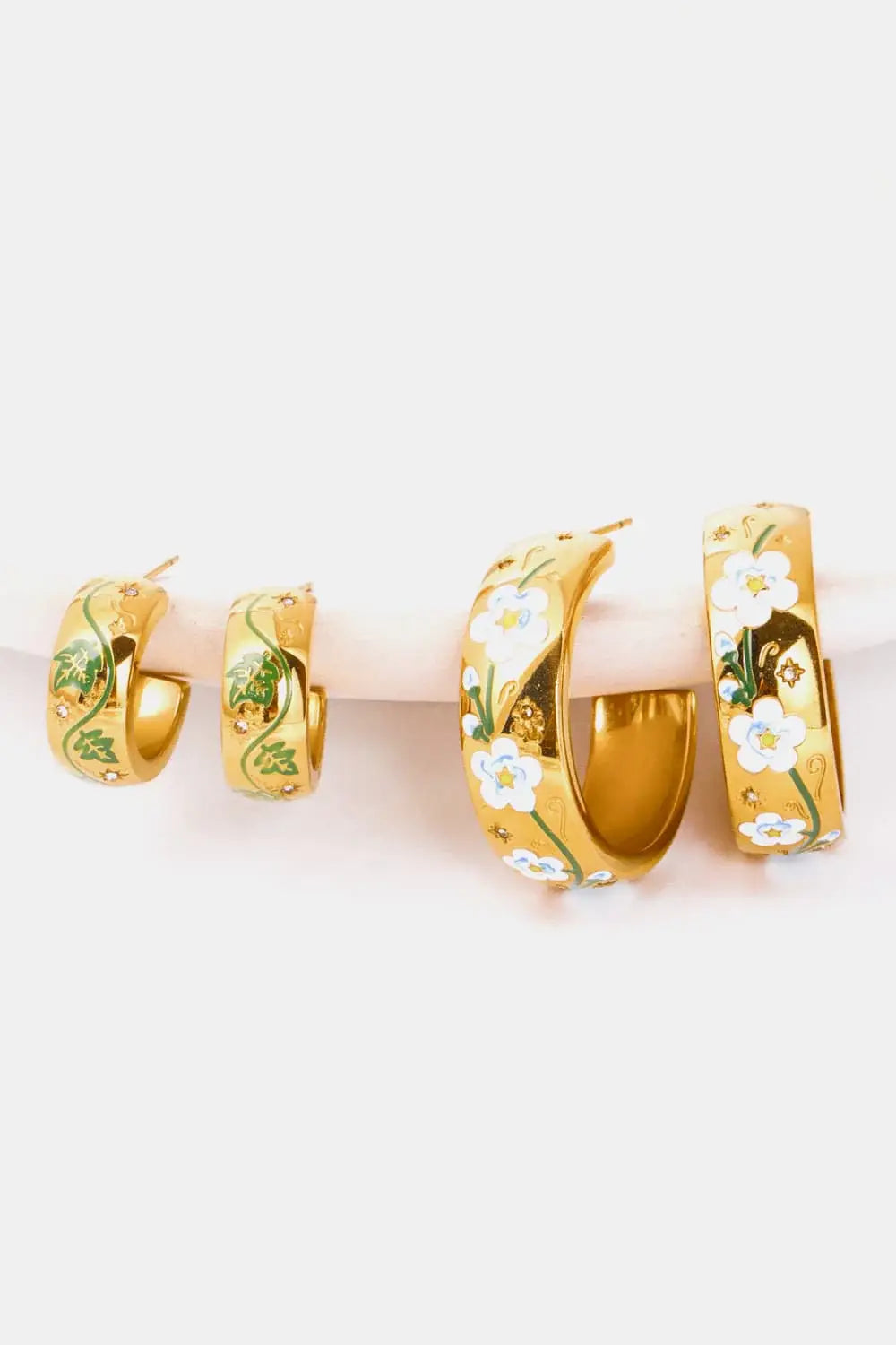 Stainless Steel 18K Gold Plated Ring Shape C-Hoop Earrings - Trendsi - Flyclothing LLC