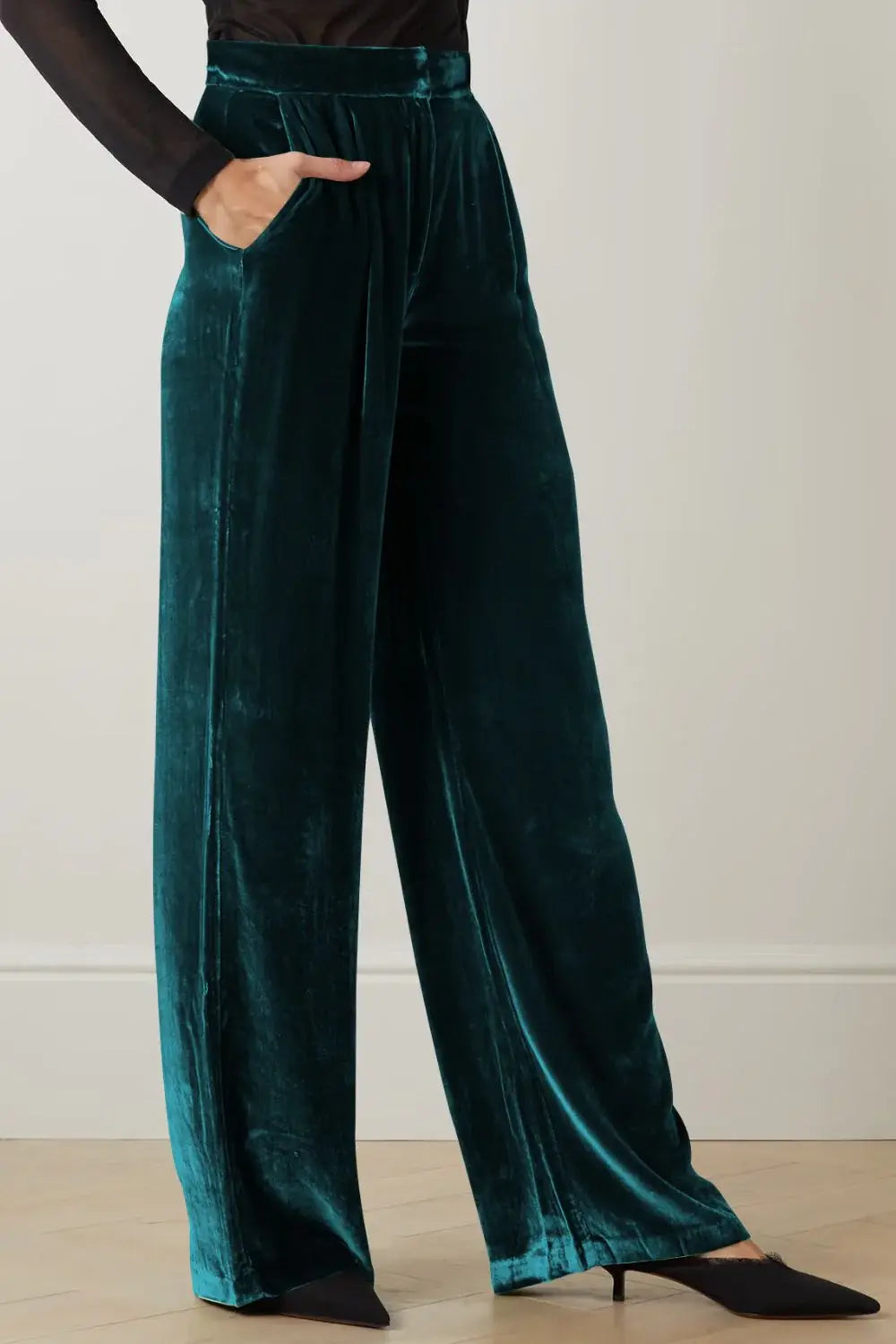 Loose Fit High Waist Long Pants with Pockets - Trendsi - Flyclothing LLC