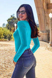 Basic Bae Full Size Round Neck Long Sleeve Bodysuit - Trendsi - Flyclothing LLC
