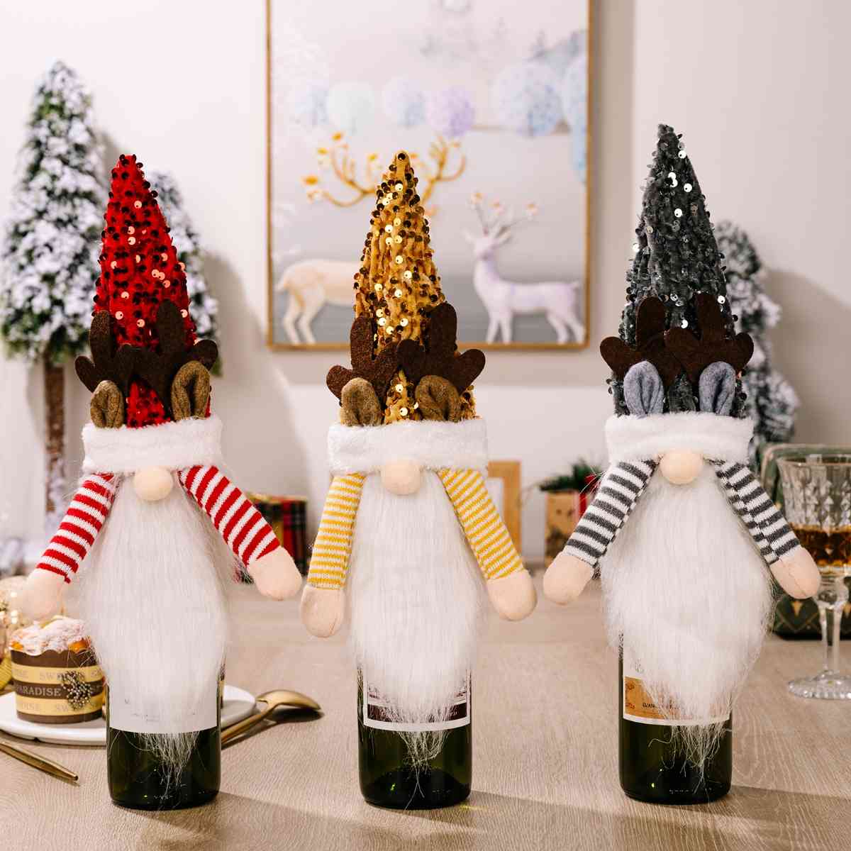 Sequin Pointed Hat Wine Bottle Cover - Trendsi - Flyclothing LLC