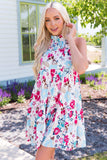 Floral Mock Neck Sleeveless Tiered Dress - Trendsi - Flyclothing LLC