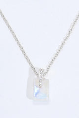 925 Sterling Silver Natural Moonstone Pendant Necklace - Flyclothing LLC
