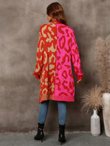 Leopard Button Down Longline Cardigan - Trendsi - Flyclothing LLC