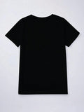 Heart Round Neck Short Sleeve T-Shirt - Trendsi