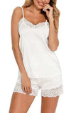 Lace Detail Cami and Shorts Lounge Set - Trendsi - Flyclothing LLC