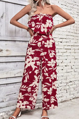 Floral Strapless Wide Leg Jumpsuit - Trendsi - Flyclothing LLC