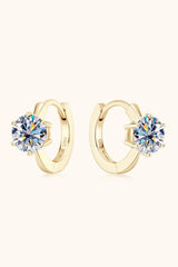 2 Carat Moissanite 925 Sterling Silver Huggie Earrings - Trendsi - Flyclothing LLC