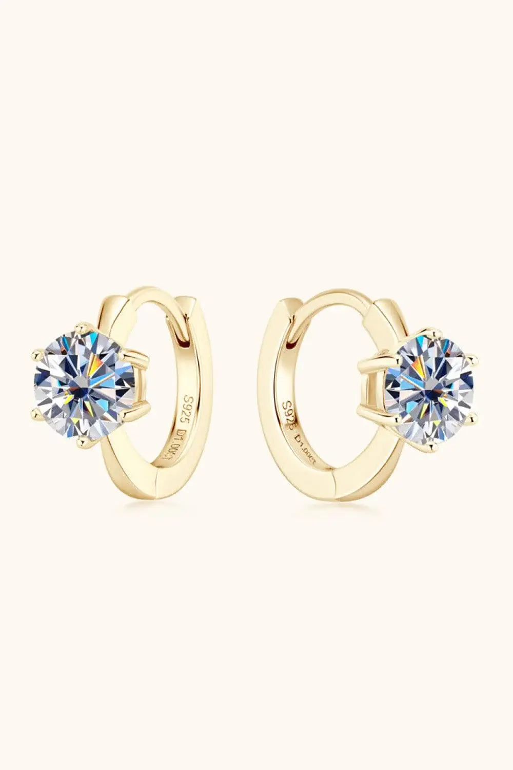 2 Carat Moissanite 925 Sterling Silver Huggie Earrings - Trendsi - Flyclothing LLC
