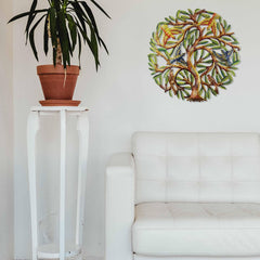 24 inch Painted Tree with Birds - Croix des Bouquets - Croix des Bouquets