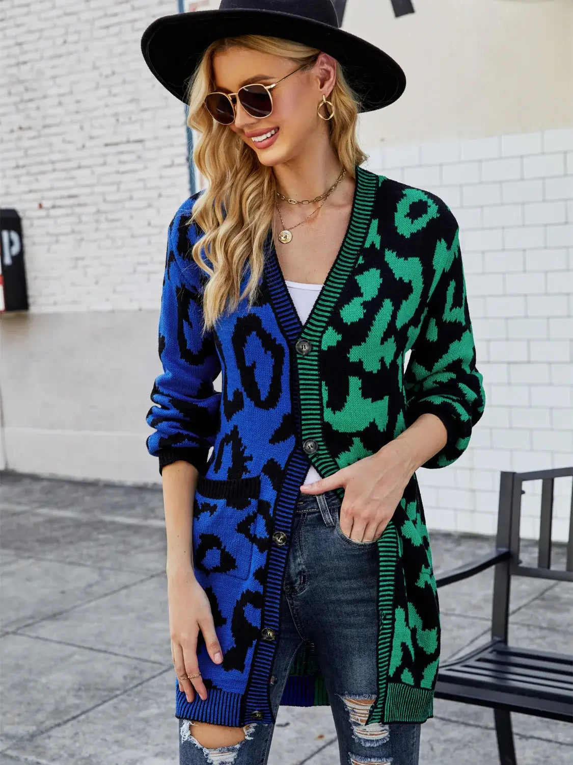 Leopard Button Down Longline Cardigan - Trendsi - Flyclothing LLC