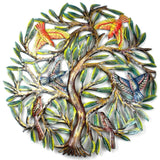24 inch Painted Tree with Birds - Croix des Bouquets - Croix des Bouquets