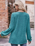 Long Flounce Sleeve Round Neck Blouse - Trendsi - Flyclothing LLC