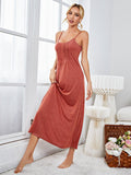 Scoop Neck Spaghetti Strap Night Dress - Trendsi