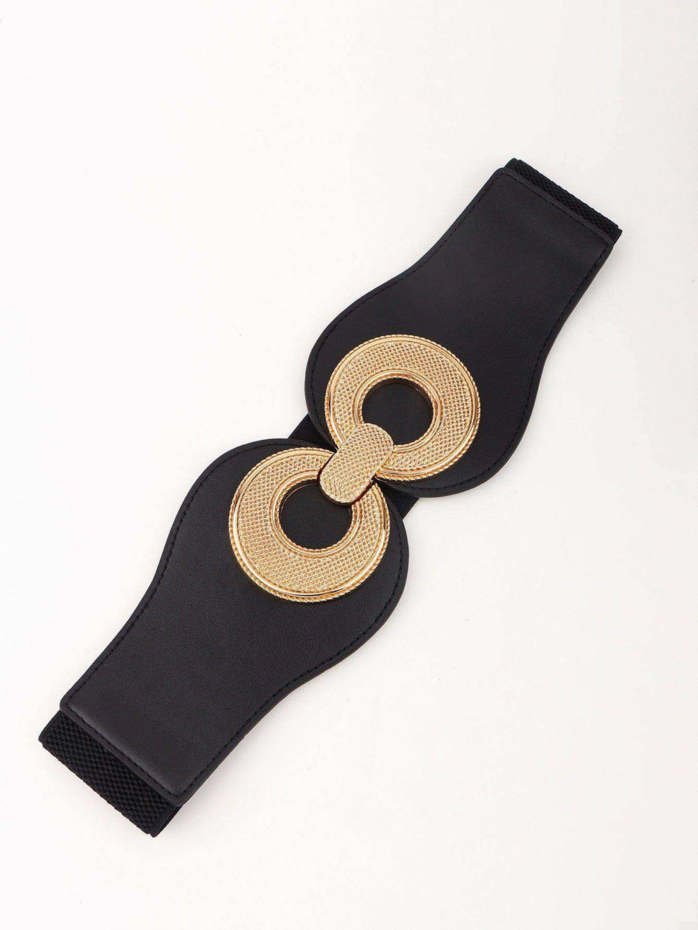Alloy Buckle Elastic PU Belt - Trendsi - Flyclothing LLC