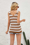 Striped V-Neck Knit Tank - Trendsi - Flyclothing LLC