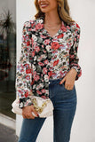 Floral Print Collared Neck Long Sleeve Shirt - Trendsi - Flyclothing LLC