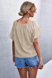 Flutter Sleeve Tie-Front Blouse - Trendsi